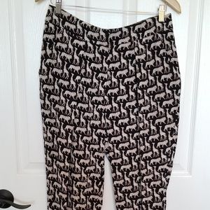 Diane Von Furstenburg silk pants, jungle animal